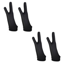 2 Pairs Drawing Glove Sweatproof TwoFinger Design for Tablet Digital Painting Medium