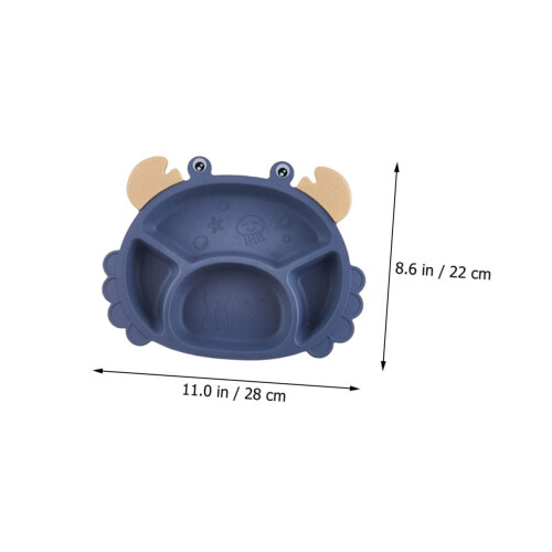 Kids Dinnerware Set with Crab Cup Bowl Divided Plate Fork Spoon Chopsticks, Ergonomic Rounded Edges 1