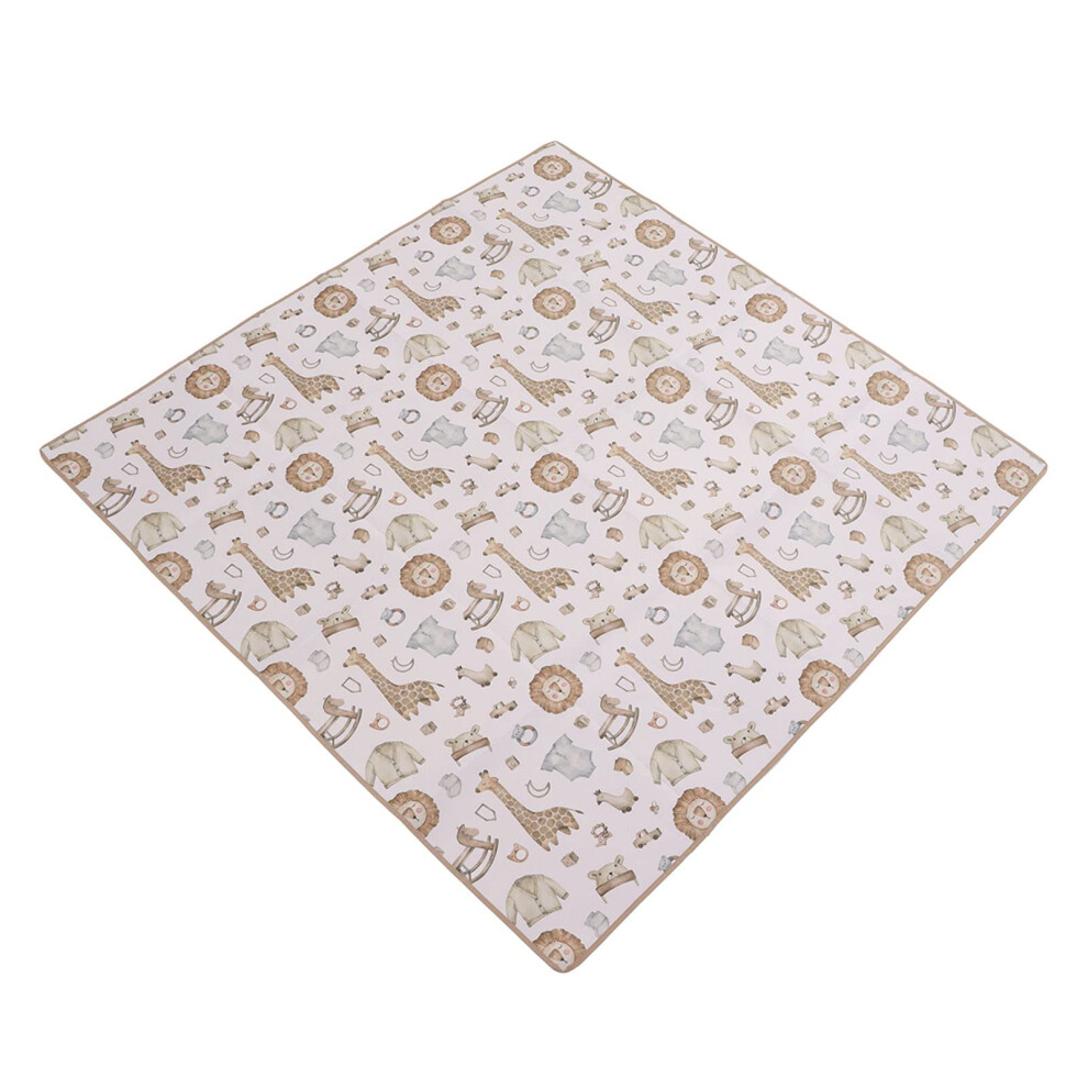 Baby Feeding Mat with Non Slip Backing, Washable  Chair Splat Mat, 43.3x43.3in Cartoon Design