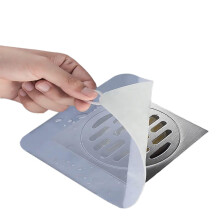 Silicone Drain Stopper Floor Drain Cover with AntiOdor Seal, Cuttable Reusable 5x5in Gray 2pcs