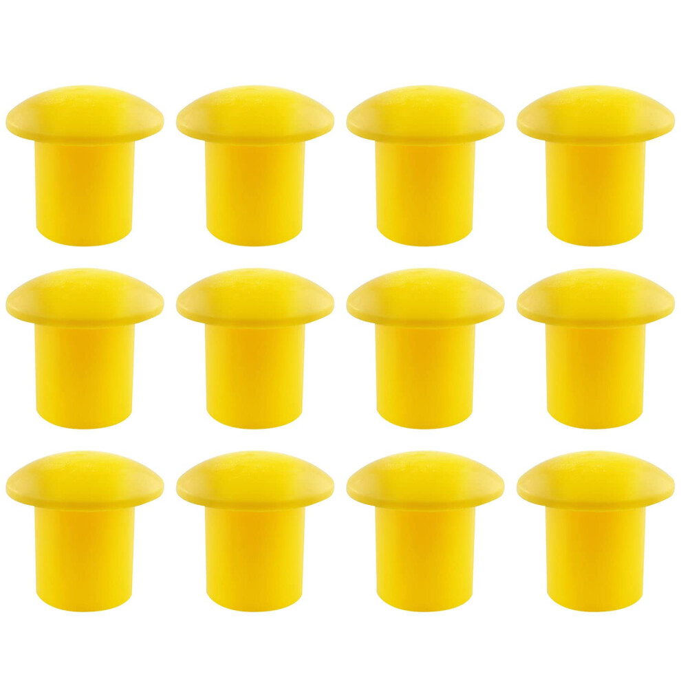 12Pcs Yellow Mushroom Rebar Safety Cap Durable Plastic Protective End Caps For 1025Mm Bars 9092120617962