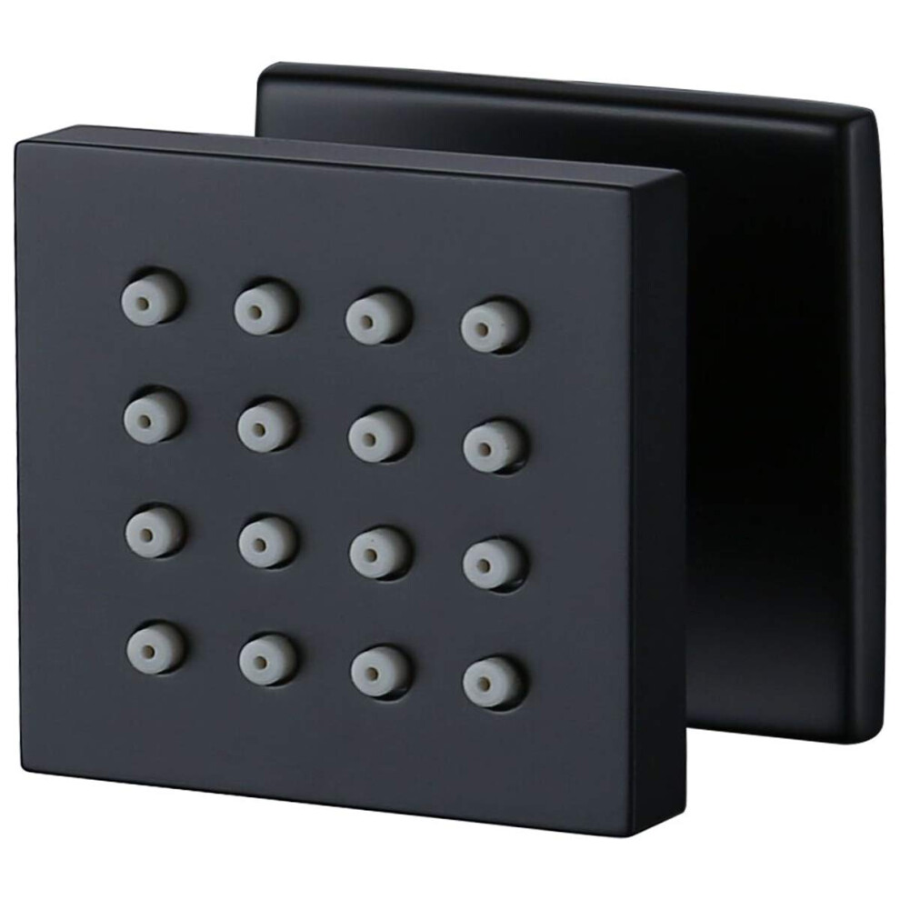 Matte Black Solid Brass Shower Body Jet With Adjustable Square Side Sprayer For Wall Mounted Spa 9455672139571