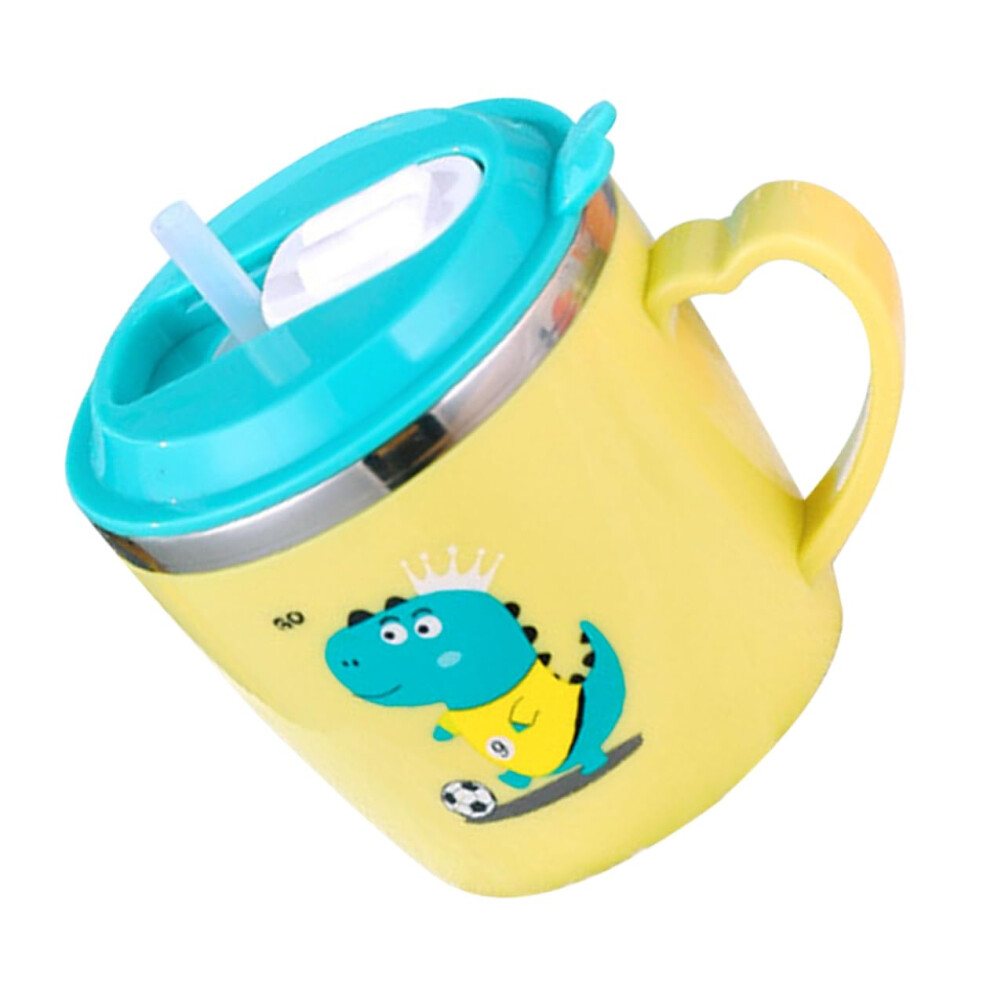 Stainless Steel Straw Cup for Toddlers with Lid, Insulated Cartoon Design for Milk, Water and Travel