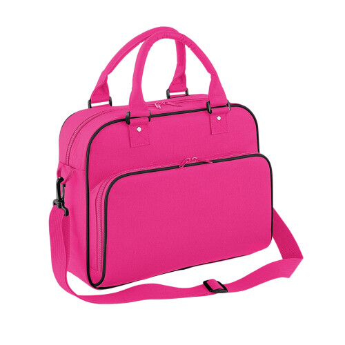 BagBase (One Size, Fuchsia/Black) Bagbase Piped Messenger Bag