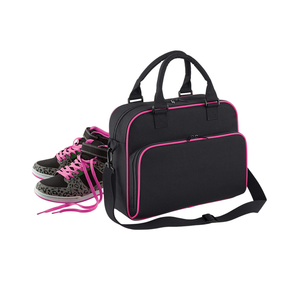 Bagbase (One Size, /Fuchsia) Piped Messenger Bag Black