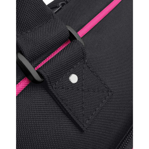 BagBase (One Size, Black/Fuchsia) Bagbase Piped Messenger Bag 1