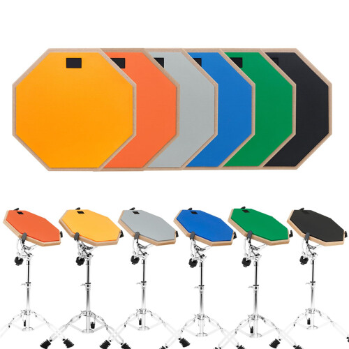 12 Inch Double Sided Drum Practice Pad with Realistic Rebound and Quiet Practice Surface 1