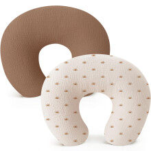 Muslin Nursing Pillow Covers 2 Pack for Baby, Breathable Fabric with Zipper, Fits Most Pillows