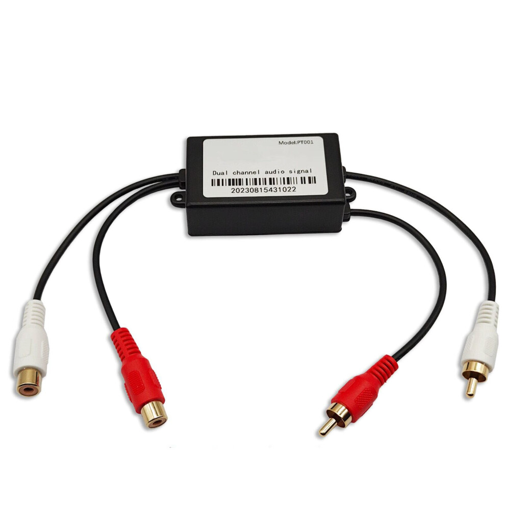 Noise Isolator For Rca Hifi Stereo And Car Audio, Ground Loop Hum Eliminator With Bass Preservation 9455672139823