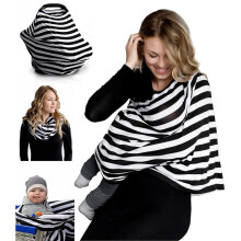 Nursing Cover Breathable Cotton Breastfeeding Scarf with Sun Protection for Outdoor Travel