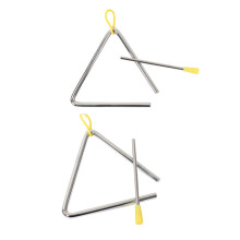 Musical Steel Triangle Set 5 and 6 Inch with Striker, Clear Bright Tone for Music Learning 2 Pack
