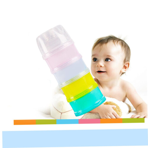 4 Layer Baby Formula Dispenser with TwistLock Spill Protection and Stackable Milk Powder Container 1