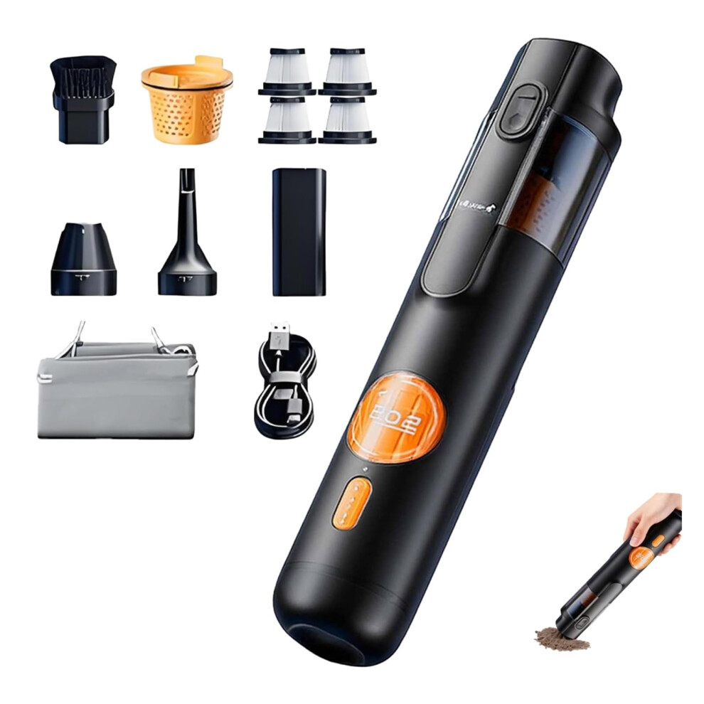 Cordless Handheld Vacuum Cleaner With 15Kpa Powerful Suction, Mini Car And Home Cleaning Set Black 9092120618549