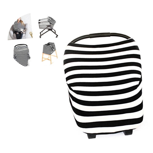 Nursing Cover Breathable Stretch Fabric Breastfeeding Scarf Multiuse Shawl Full Coverage 2