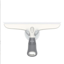 Window and Shower Squeegee with Ergonomic Grip, Streak Silicone Blade and Suction Cup Hook