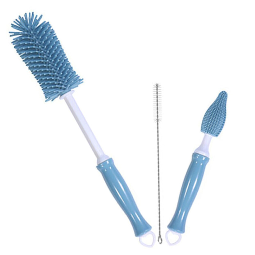 Baby Bottle Cleaning Brush with Detachable Silicone Head, 360 Rotating Pacifier Cleaner