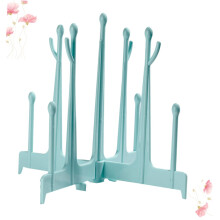 Baby Bottle Drying Rack with Dust Cover, Foldable Travel Stand for Toddlers and Sippy Cups