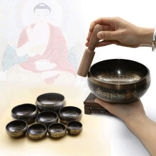 10.5cm Brass Singing Bowl for Meditation, Compact Handcrafted Yoga Meditation Bell Chime
