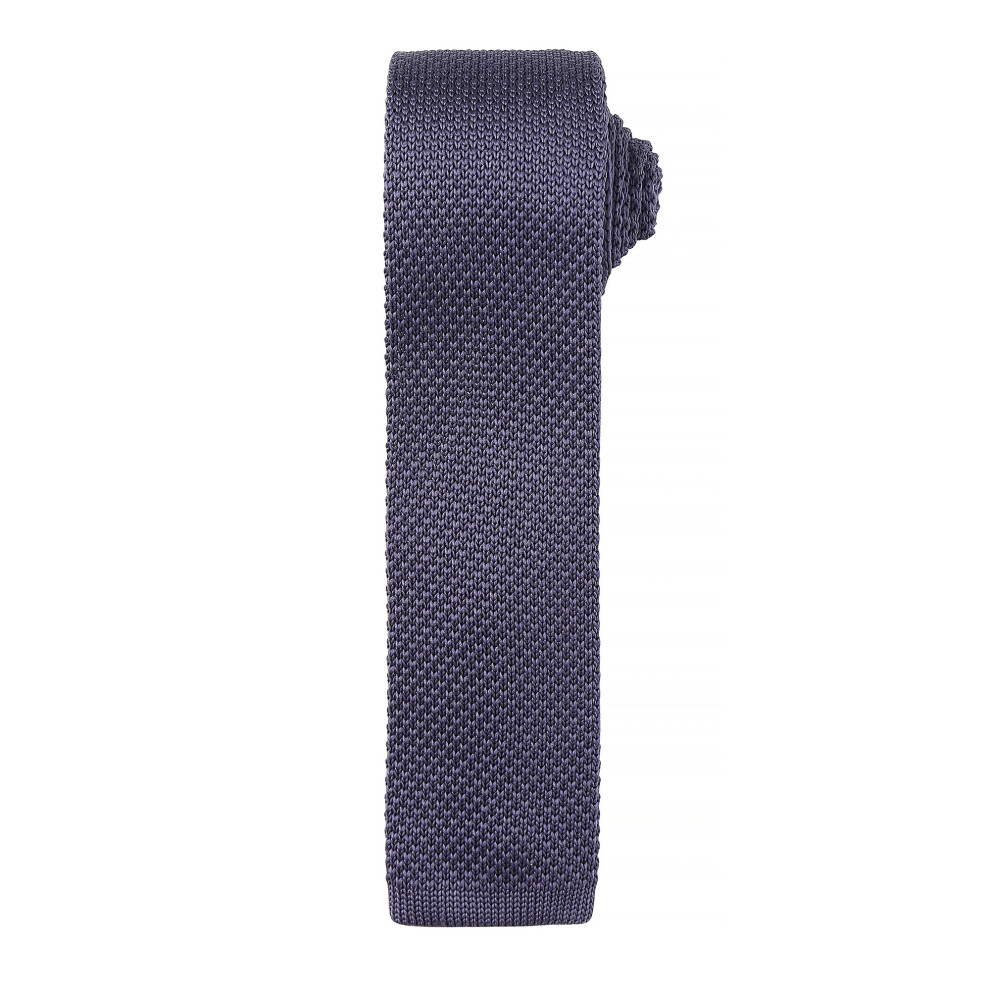 Premier Mens Slim Textured Knit Effect Tie (Pack of 2) (Steel) - Grey - One Size - Image 2