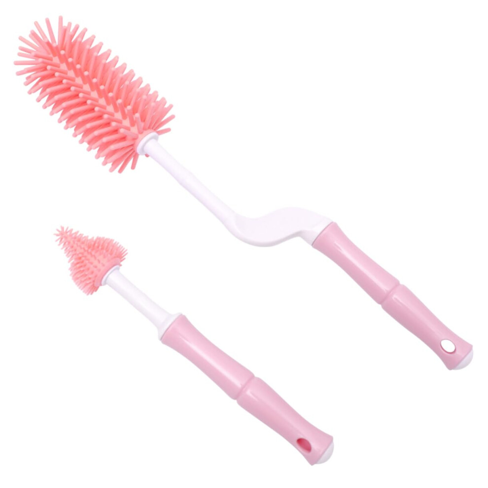Baby Bottle Cleaning Brush with 360 Rotation Handle and Soft Silicone Bristles for Bottles and Pacifiers