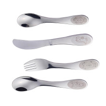 Stainless Steel Cutlery Set for Kids with Cartoon Design Spoon and Fork, Durable Party Flatware
