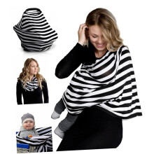 Nursing Cover with Full Privacy Coverage, Stretchable Breastfeeding Shawl for Sun and Wind Protection