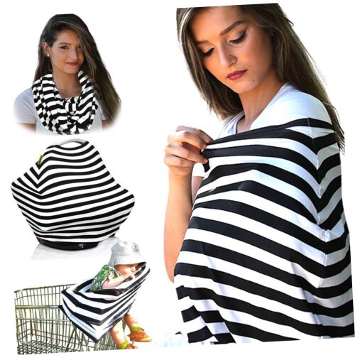 Nursing Cover with Full Privacy Coverage, Stretchable Breastfeeding Shawl for Sun and Wind Protection 1