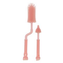 2pcs Baby Bottle Brush with 360 Rotating Head, Ergonomic Handle Silicone Cleaner for Pacifiers and Cups