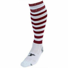 (7 UK-12 UK, White/Maroon) Precision Unisex Adult Pro Hooped Football Socks