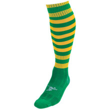 (7 UK-12 UK, Green/Gold) Precision Unisex Adult Pro Hooped Football Socks
