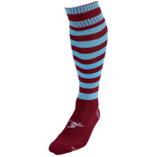 (7 UK-12 UK, Maroon/Sky Blue) Precision Unisex Adult Pro Hooped Football Socks
