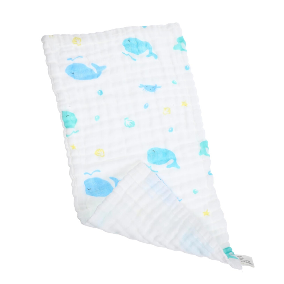 Baby Muslin Washcloths Soft Absorbent Cotton Burp Cloths Cartoon Print for Newborns MultiPurpose