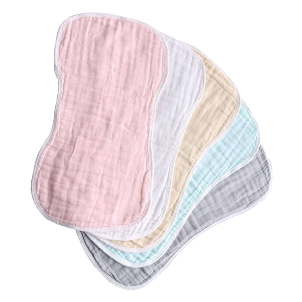 5pcs Soft Absorbent Cotton Baby Burp Cloths Large Burp Rags for Newborns MultiColor Set