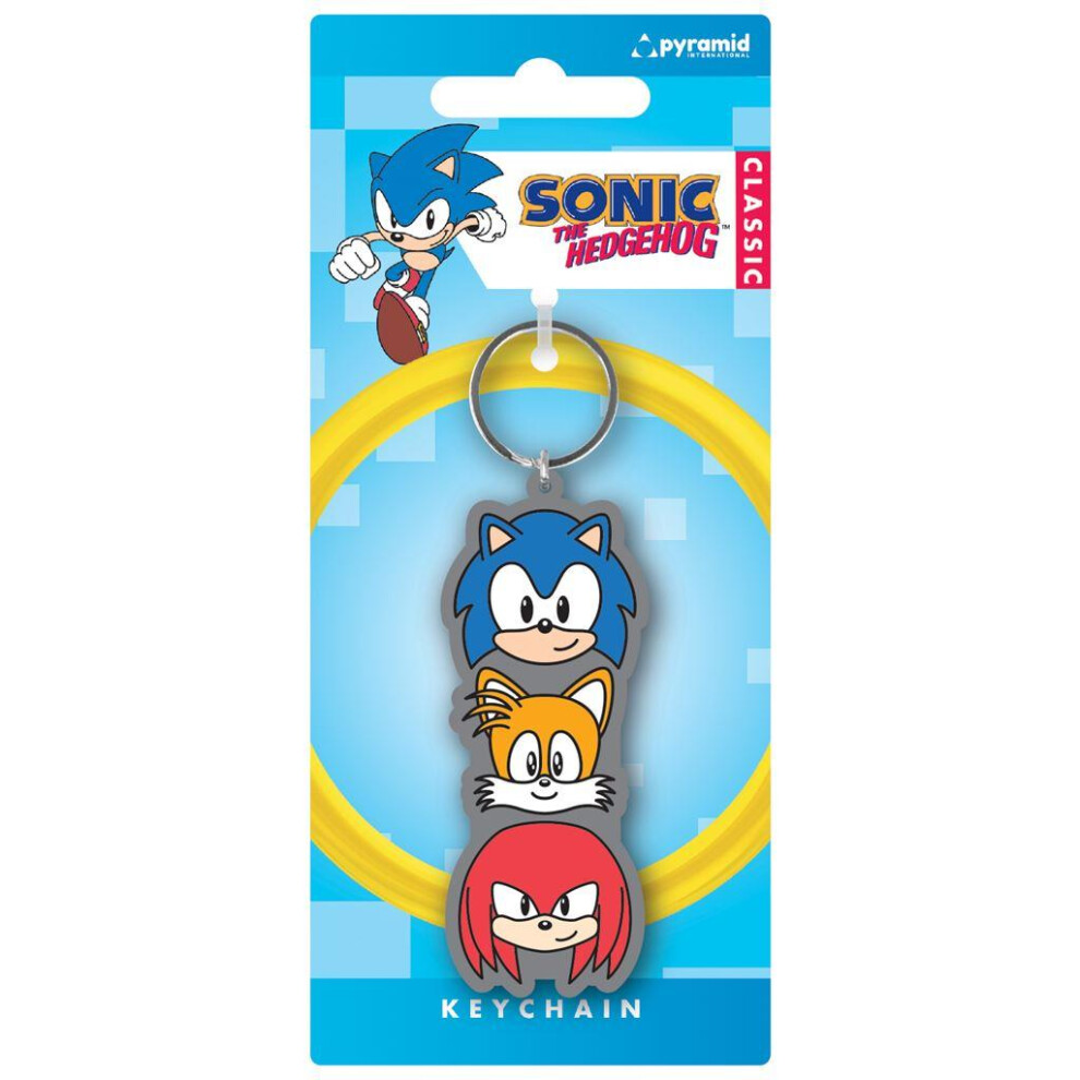 Sonic The Hedgehog Trio Stack Pvc Keyring Blue
