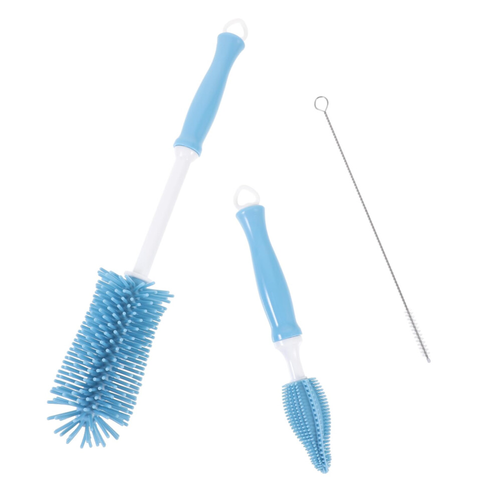 Baby Bottle Brush 360 Rotating Silicone Cleaner with Ergonomic Handle for Nursing Bottles