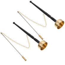 Tingsha Bells Copper with Silver Finish, Clear Resonant Tone Buddhist Ritual Hand Bell Set
