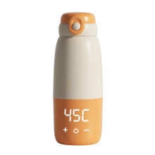 Portable Bottle Warmer with Fast Milk Heating and Temperature Control for Travel Car Airplane Orange
