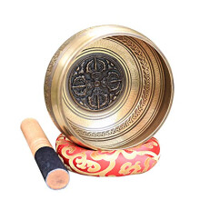 Handmade Tibetan Singing Bowl from Nepal with Flat Bottom for Meditation and Sound Therapy, 11cm