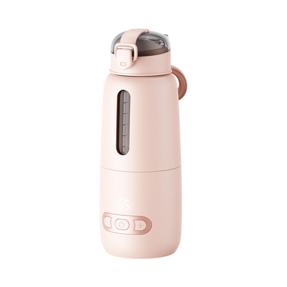 Portable Bottle Warmer Fast Heating 12H Temperature Hold 300Ml For Travel Car Airplane Pink
