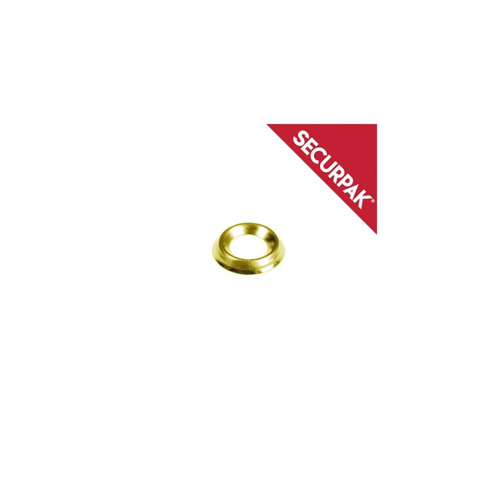 Securpak No 8 Brass Plated Screw Cup Washer (Pack Of 16) 5063107796691