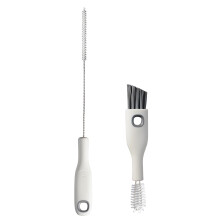 Bottle Cleaning Brush Set with Cup Lid and Straw Cleaner, 2 in 1 Baby Bottle and Teapot Spout Kit