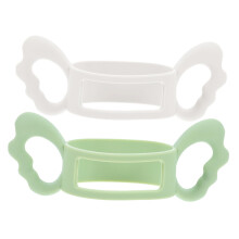 2pcs Silicone Baby Bottle Handle Holder with Ergonomic Non Slip Grip for Self Feeding