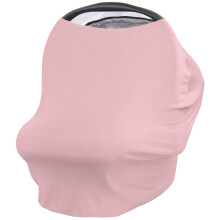 Car Seat Canopy and Nursing Cover, Breathable Stretch Fabric, 360 Full Coverage, Pink Multi‑Use Design