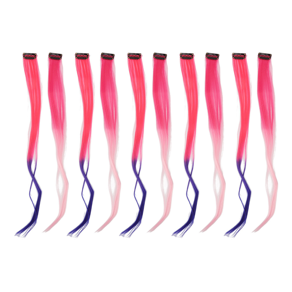 Clip-In Rainbow Hair Extensions Premium Quality Synthetic Straight Vibrant Colors Party Highlights for Cosplay Events Halloween Parties Lightweight