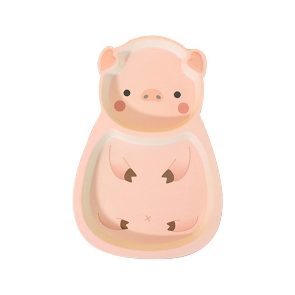 Baby Dinnerware Set with Divided Pig Shaped Toddler Plate, Easy Clean, Lightweight and Durable