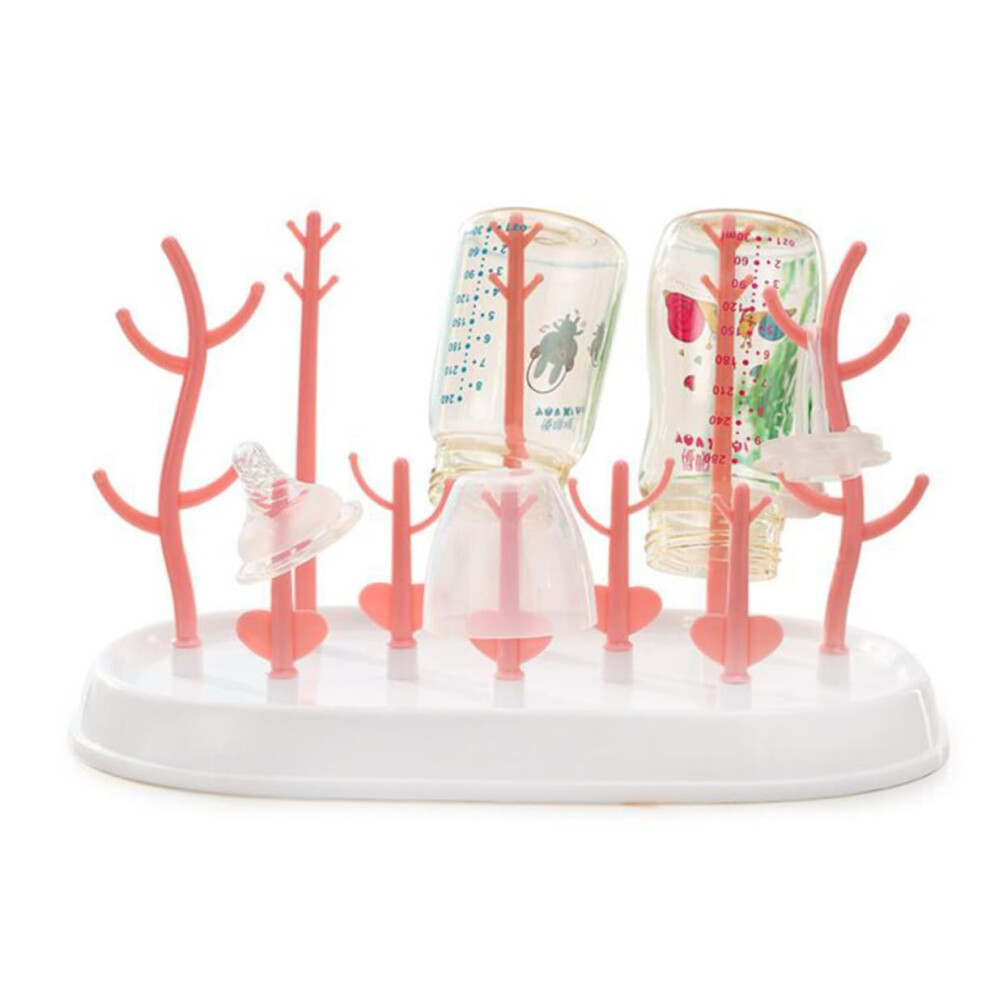 Baby Bottle Drying Rack with Removable Tray, Compact SpaceSaving Countertop Bottle Holder PP