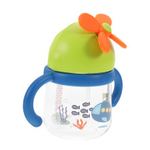 Toddler Straw Cup with Handle 300ml Spill Proof Sippy Cup Sky Blue Leakproof Kids Drinking Cup