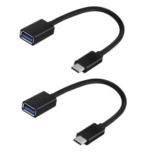 USB TypeC OTG Adapter 2 Pack Black for Asus Zenfone 10, Speed USB C to USB 3.0 Converter for Keyboard, Mouse and Data Backup