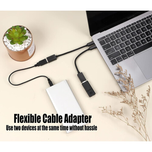 USB C OTG Adapter 2 Pack for Tecno Phantom X2, USB 3.0 Type C Cable, Speed Data Transfer, PlugandPlay 2