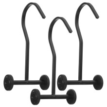 Black Metal Shower Curtain Hooks with Smooth Rolling Wheels, Rust Resistant, Easy Install Set of 3